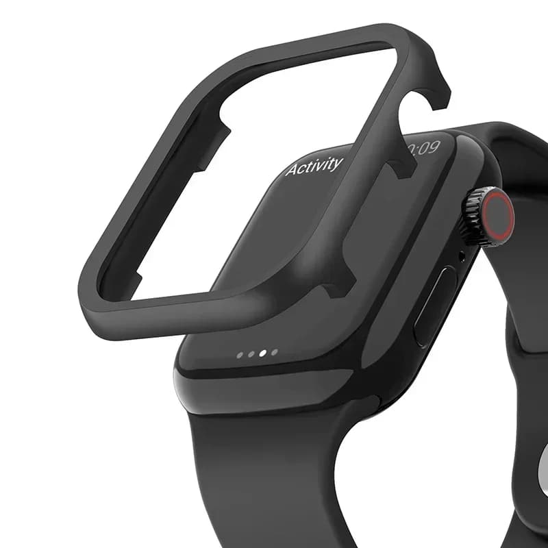 Cadre métal aluminium or pour Apple Watch SE 10 9 8 7 - protection étanche pêche