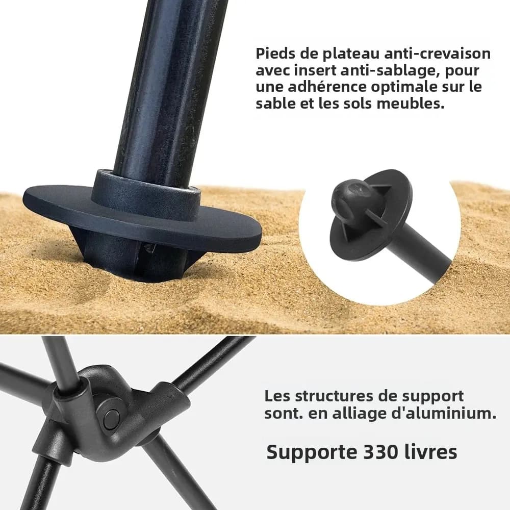 Siège pliant WESTTUNE portable avec appui-tête - Chaise pêche camping légère aluminium extérieur