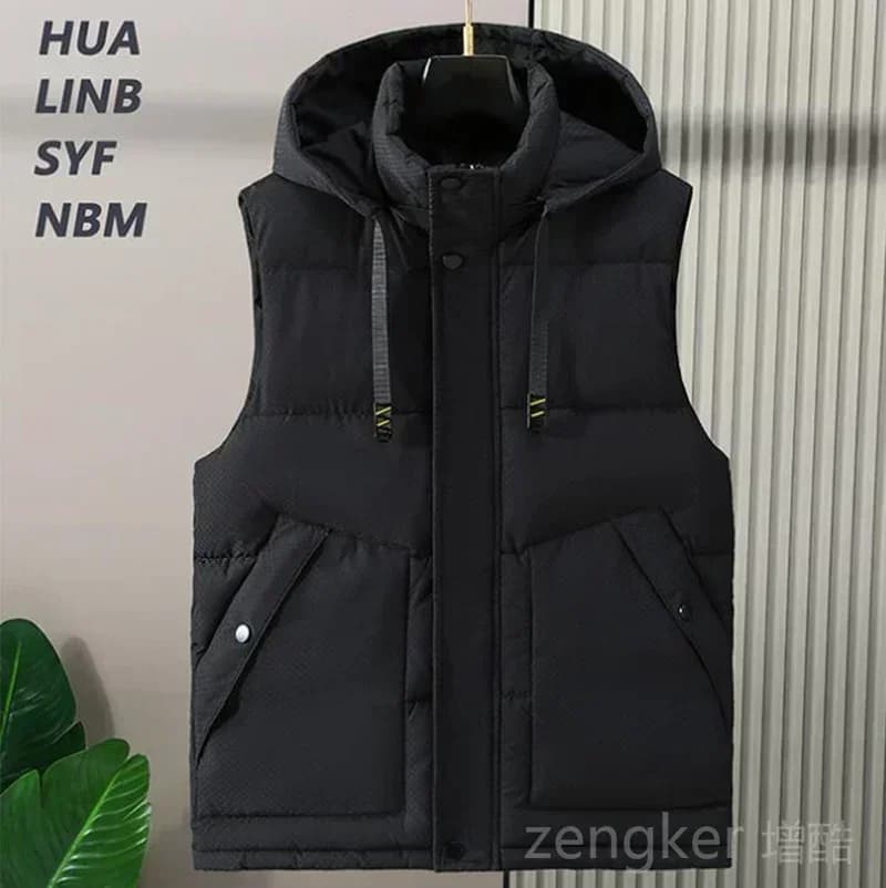 Gilet homme épais automne hiver grande taille - Veste sans manches mode équitation pour hommes forts 8XL
