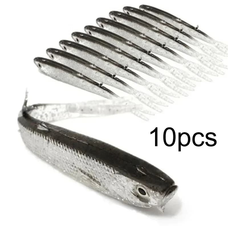 Leurre souple swimbait queue fourchue avec/sans hameçon - Appât silicone pour pêche active des carnassiers