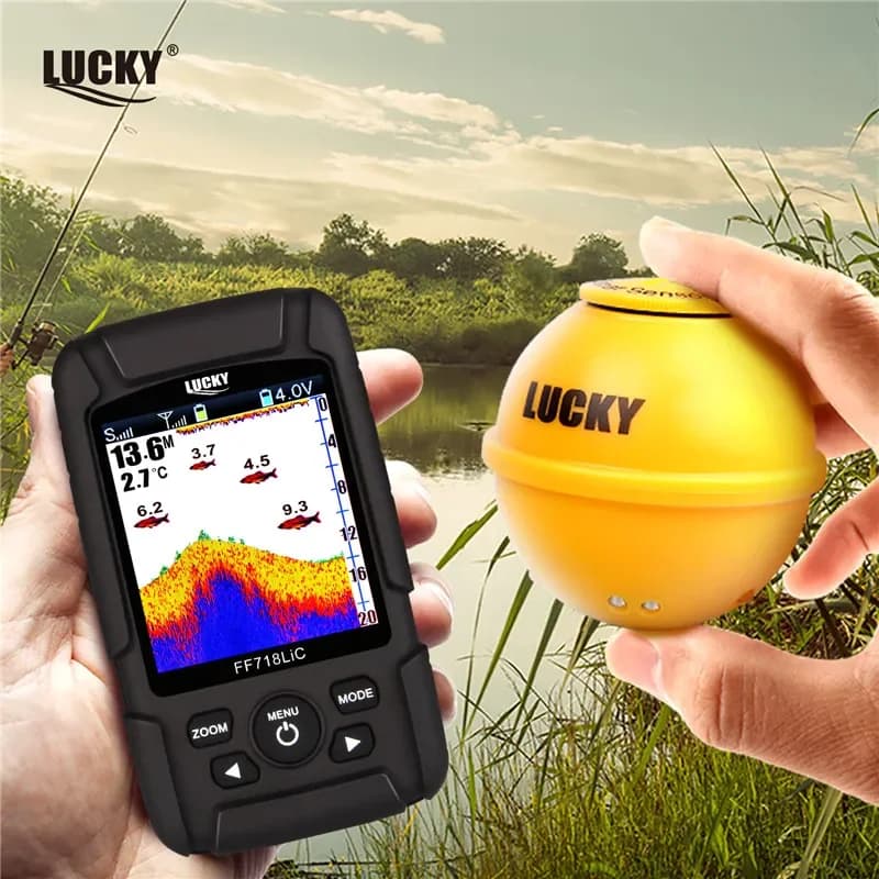 Sonar portable Lucky 45m avec lampe attractive - Détecteur de poissons sans fil étanche FF718LiC-WLA