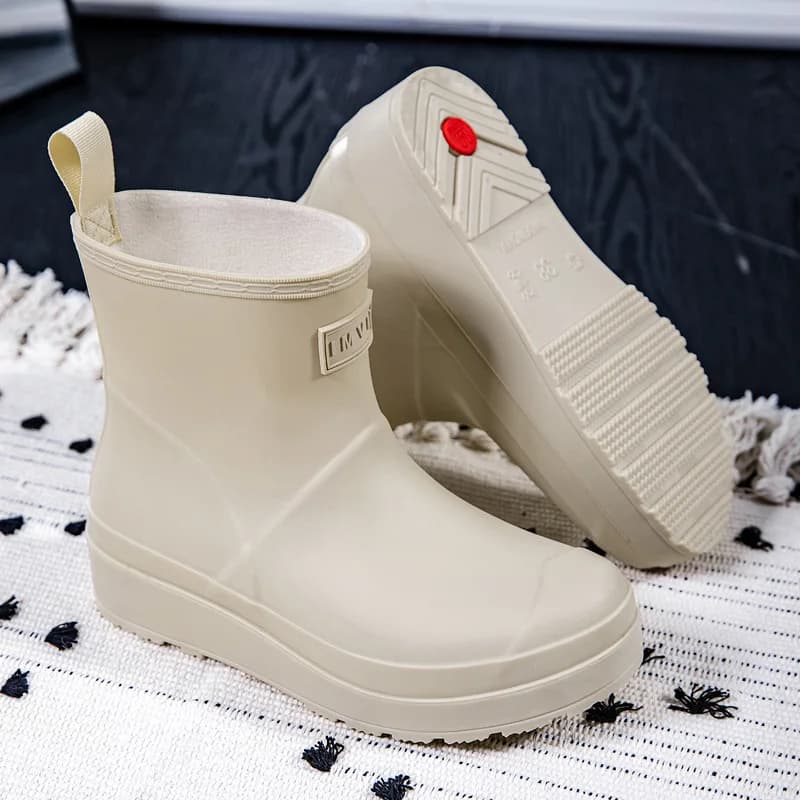 Bottes de pêche courtes unisexes imperméables anti-dérapantes caoutchouc résistant pour cuisine travail