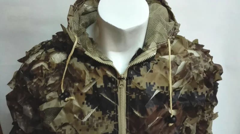 Ghillie Suit Désert Numérique 3D Bionique - Veste Pantalon Camouflage Pêche Aride