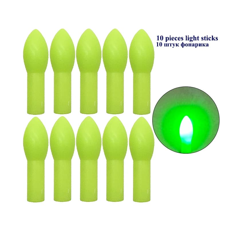10 bâtons lumineux électroniques pour pêche en mer - tiges lumineuses sans piles accessoires pêche nocturne
