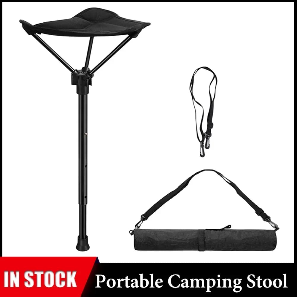 Tabouret pliant retractable une jambe robuste pour pêche camping randonnée jardinage extérieur