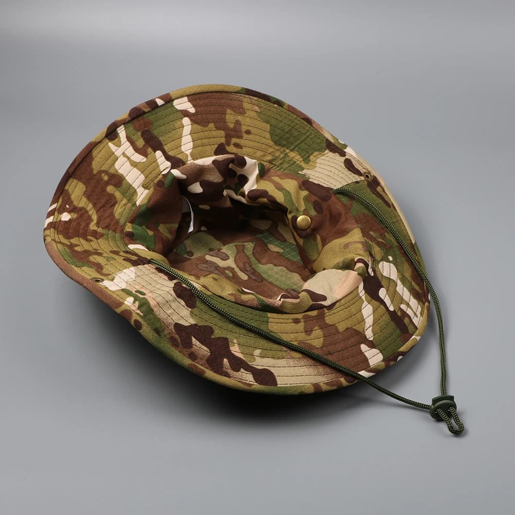 Chapeau bucket tactique camouflage - Casquette de sniper pour camping, escalade, pêche et randonnée