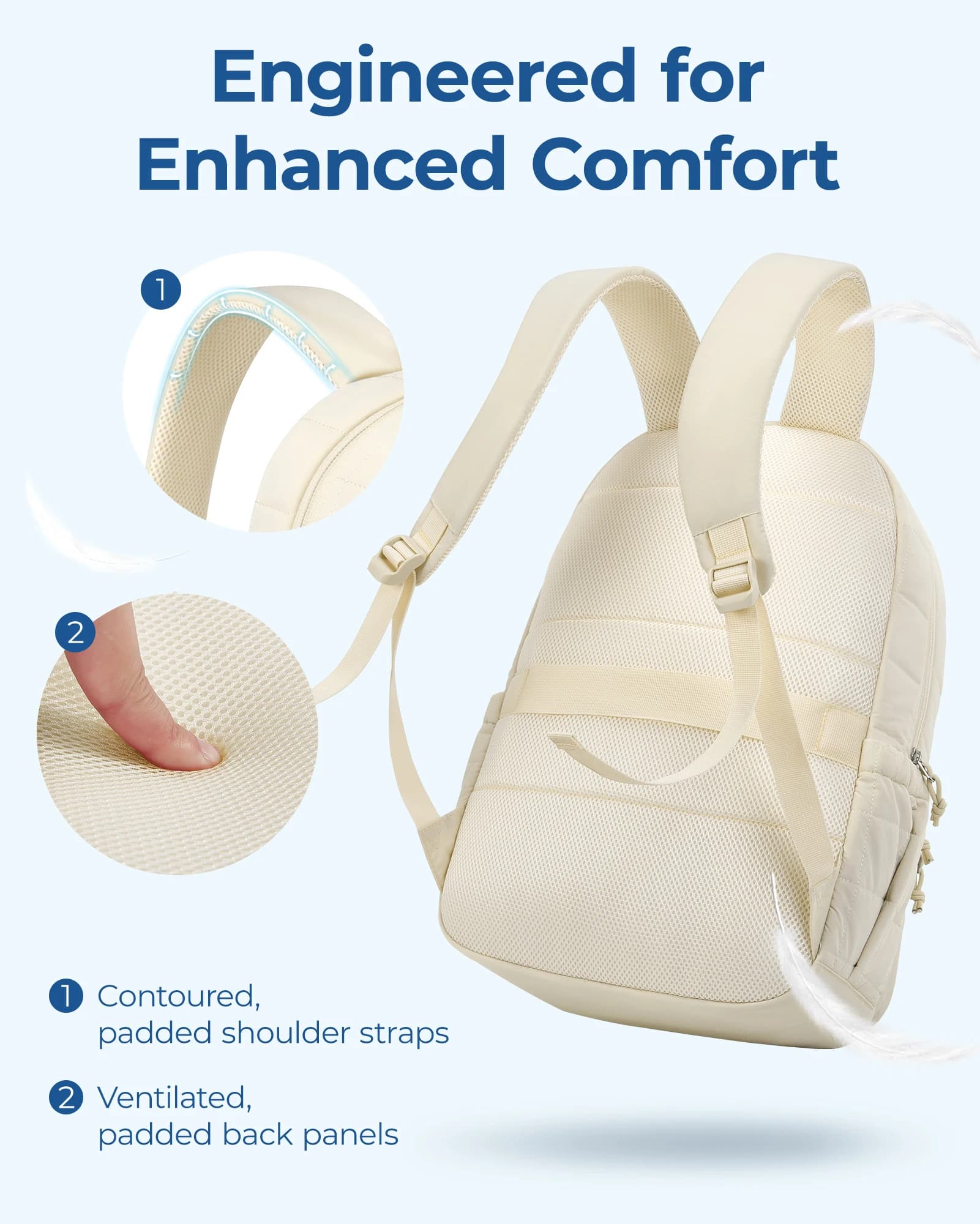 Sac à dos femme BAGSMART grande capacité voyage études avec compartiment ordinateur pêche
