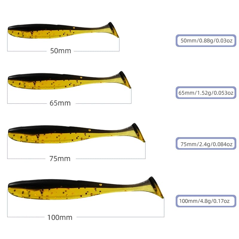 Leurres souples MEREDITH Easy Shiner 50-100mm - Appâts silicone wobblers pour pêche de la carpe
