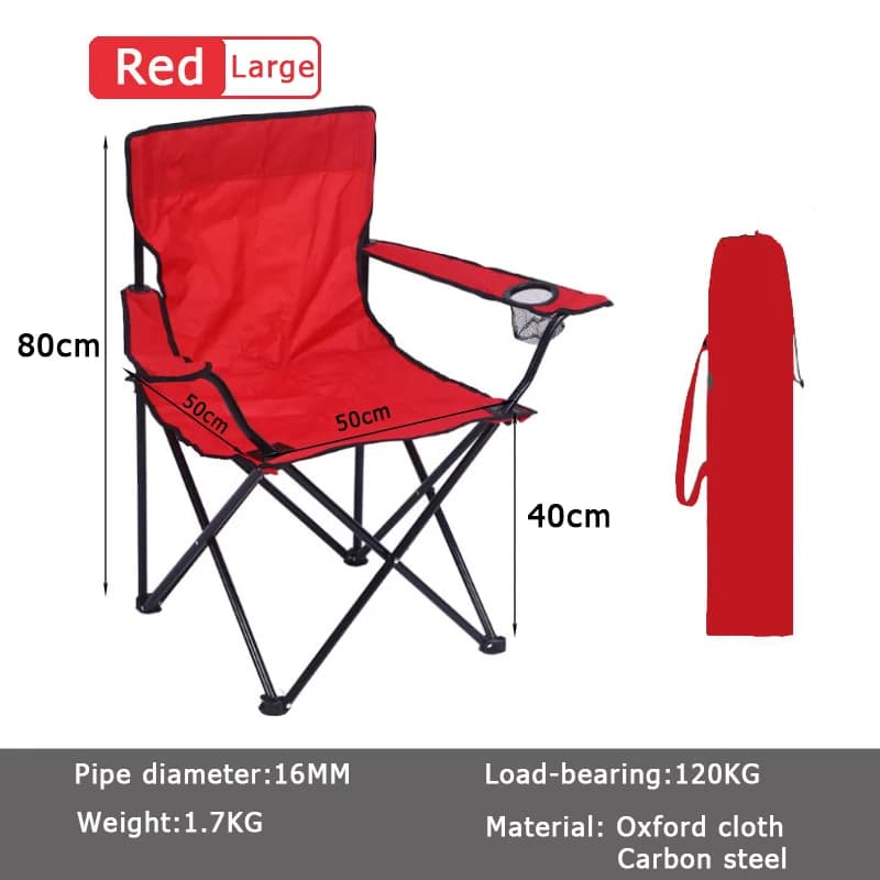 Chaise camping pêche pliante 120kg capacité dossier 40cm cadre métal noir multifonction pêche événements