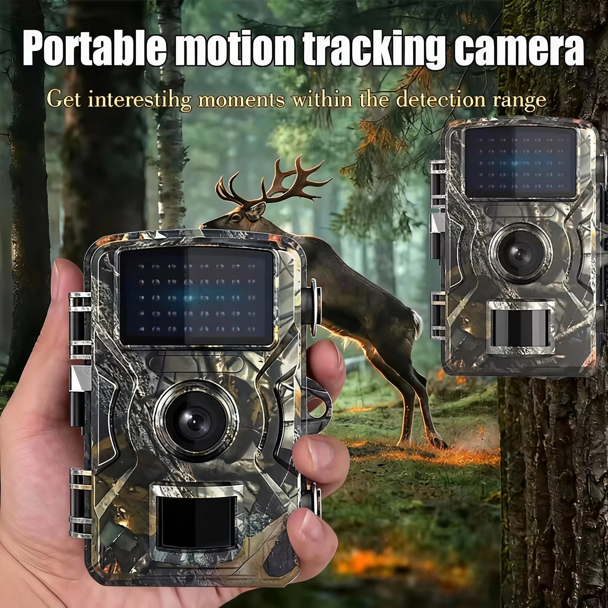 Caméra trail 1080P détecteur d'animaux sauvages étanche avec déclenchement automatique pour pièges photos extérieurs