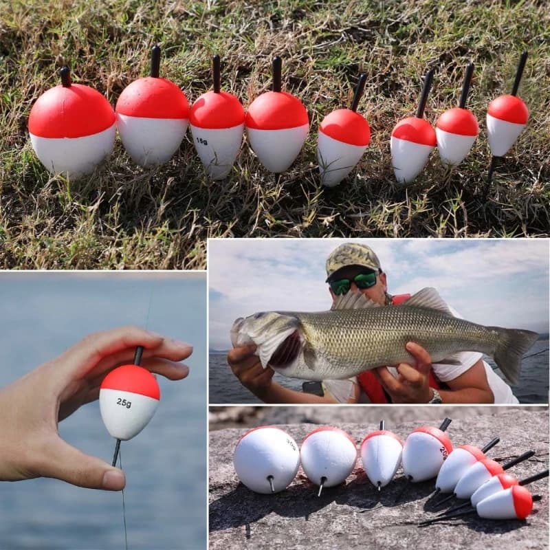 Flotteurs pêche EVA Sougayilang lot 5, 8 tailles pour leurres 1-30g, idéaux rockfishing et pêche au coup