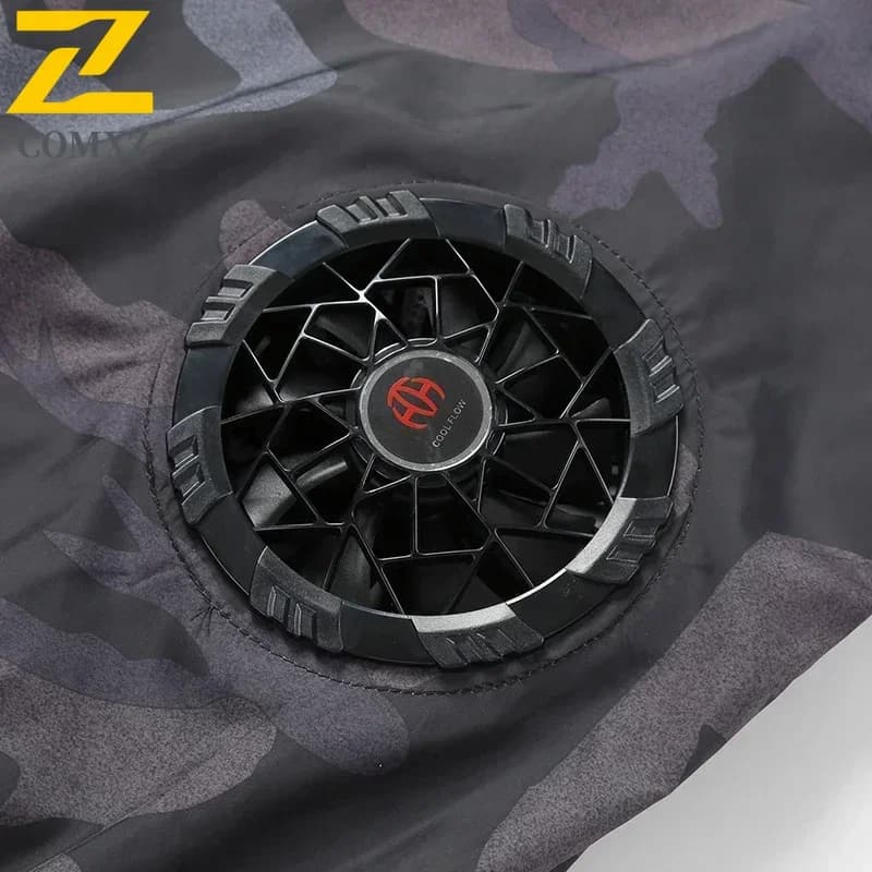Veste rafraîchissante USB pour pêcheur - Veste climatiseur rechargeable été pêche camping travail
