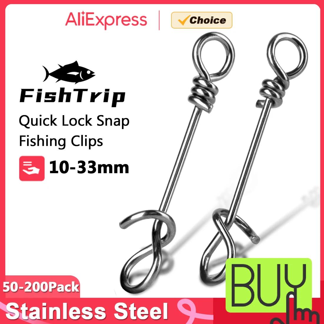 Snap Fishing 50-200Pcs - Connecteurs Rapides pour Leurres, Clips Inox Résistants Eau Salée