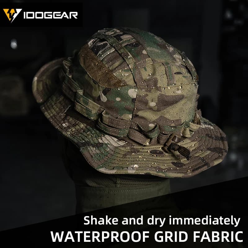 Chapeau tactique boonie pêche IDOGEAR - Brim large ajustable camouflage pêche chasse 3623