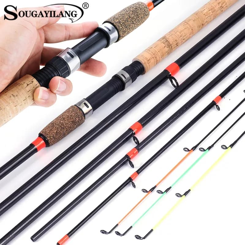 Canne à pêche feeder Sougayilang 6 sections manche allongé carbone L M H pour voyages et compétitions