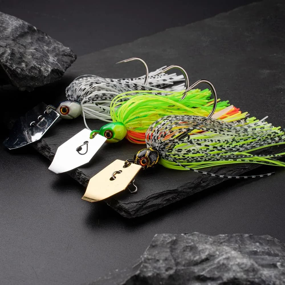 Leurre de pêche spinnerbait chatterbait avec lame dansante, leurre vibrant de 7g à 21g pour carnassiers