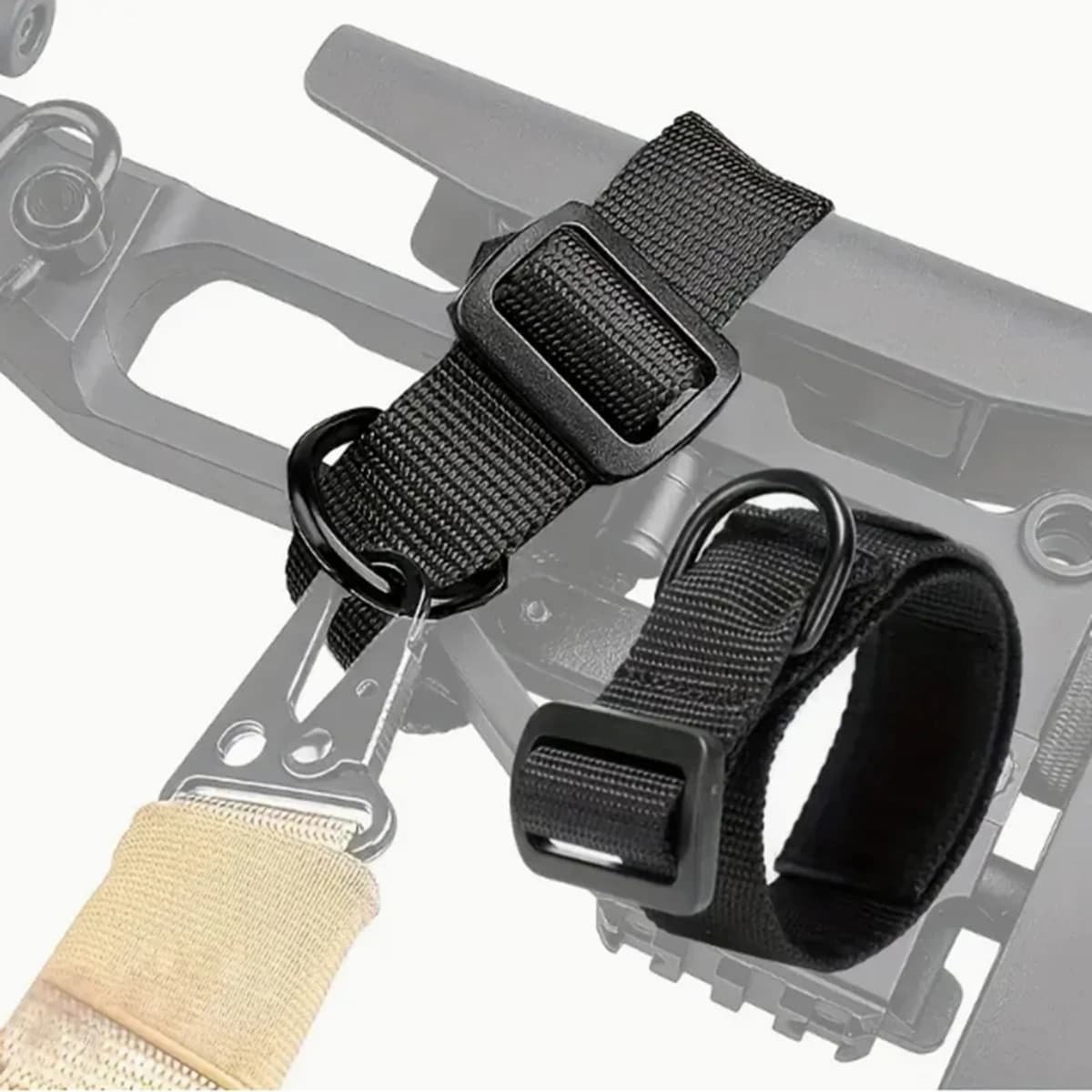 Sangle tactique pêche nylon portable multifonction fixation simple/double point
