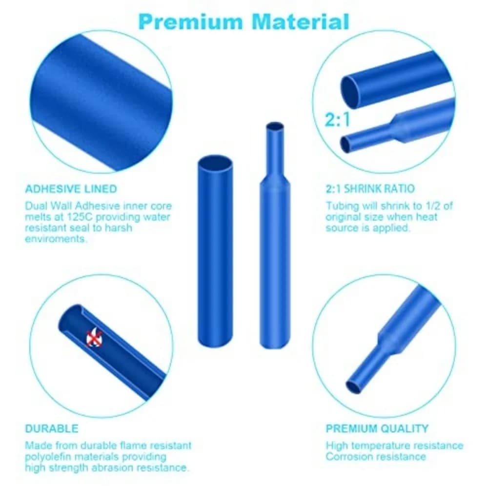 Kit gaine thermorétractable 2:1 pour réparation câbles électriques, protection équipement pêche