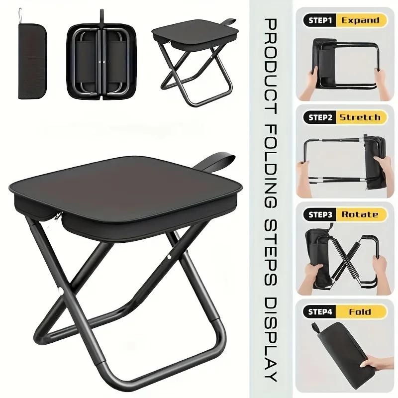 Tabouret pliant portable pour pêche - Siège léger pliable camping et randonnée