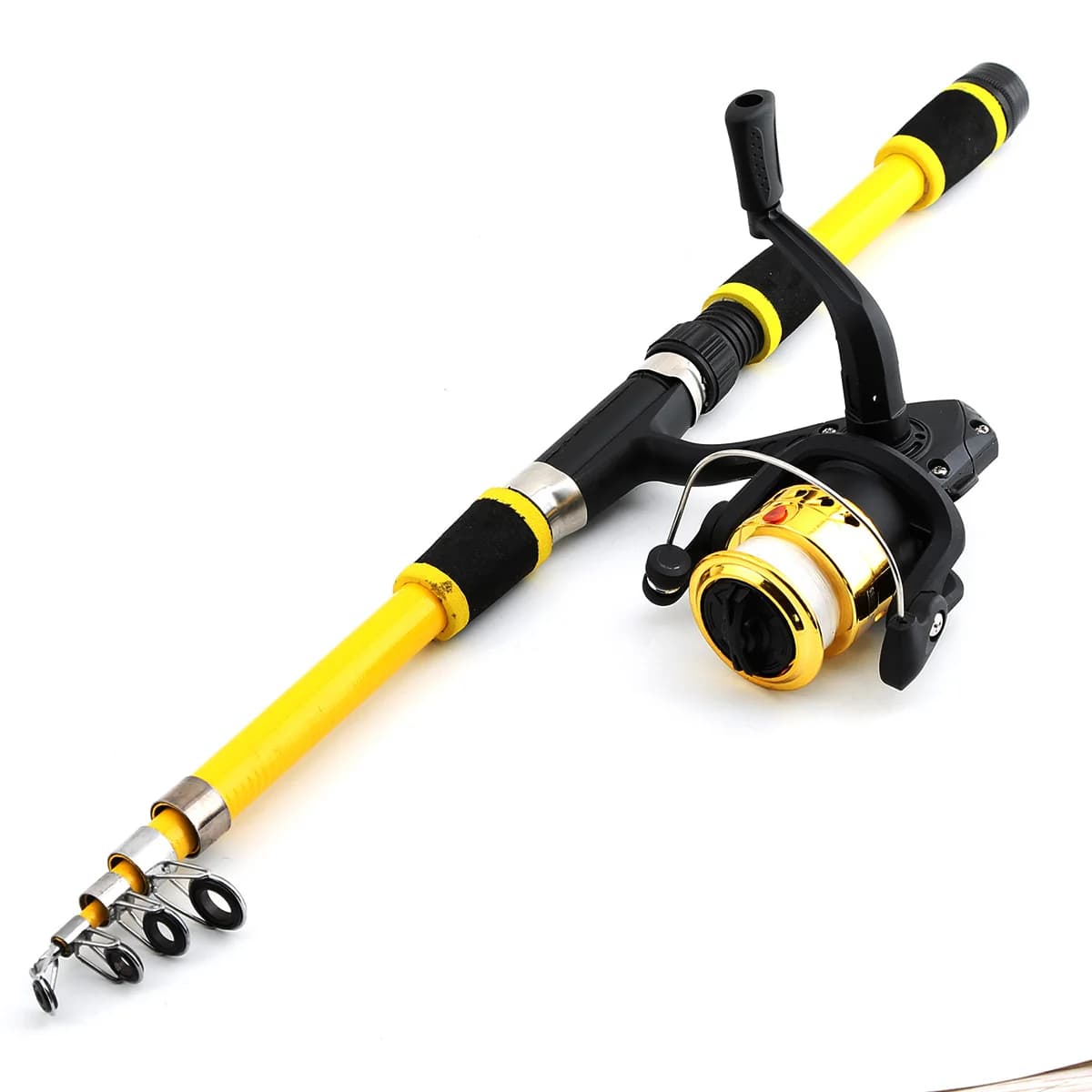 Canne à pêche enfant 1.8m ultra courte avec moulinet - Set complet pêche débutant sécurisé