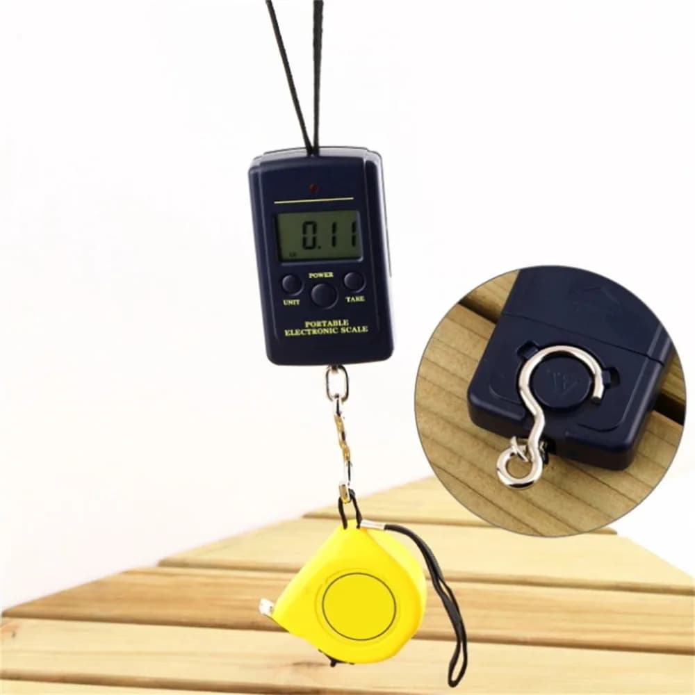 Balance numérique mini 40kg x 10g pour pêche - Pèse-bagages voyage précis avec crochet électronique