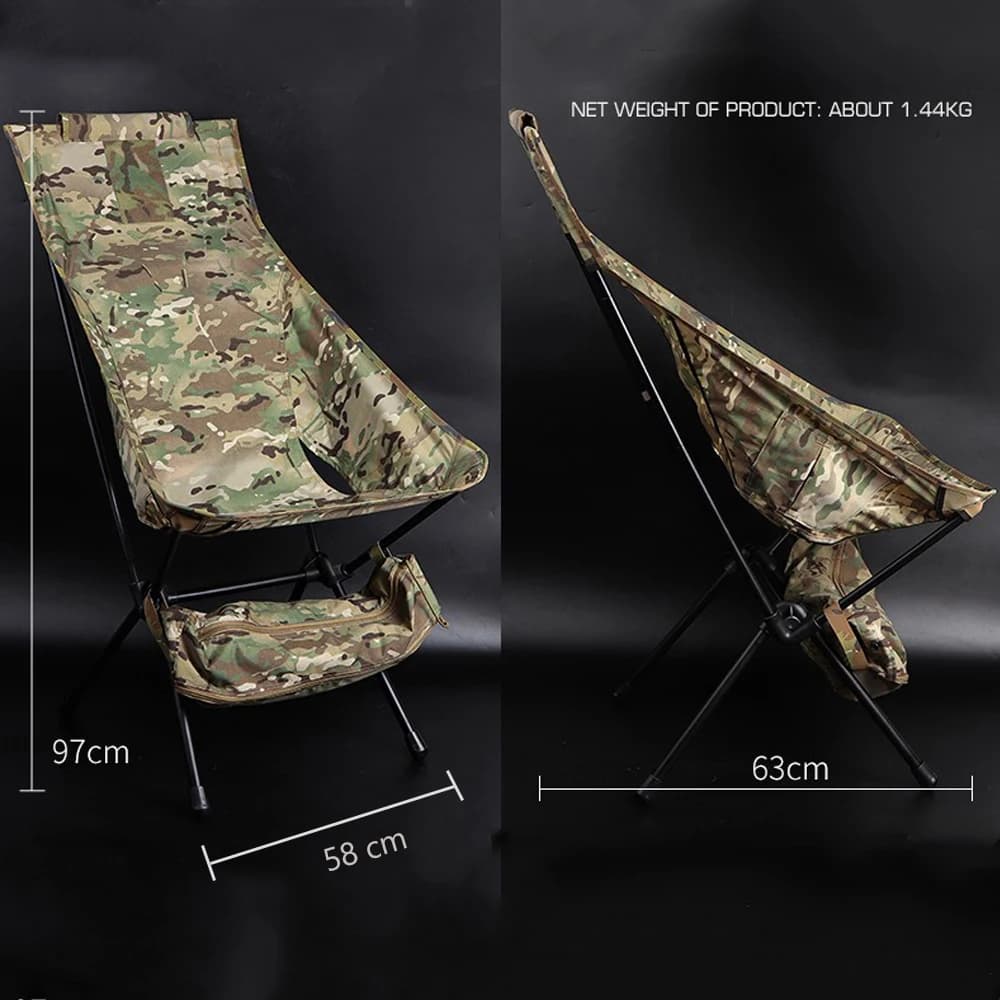 Chaise pliante pêche camping portable avec dossier respirant en alliage aluminium pour survie