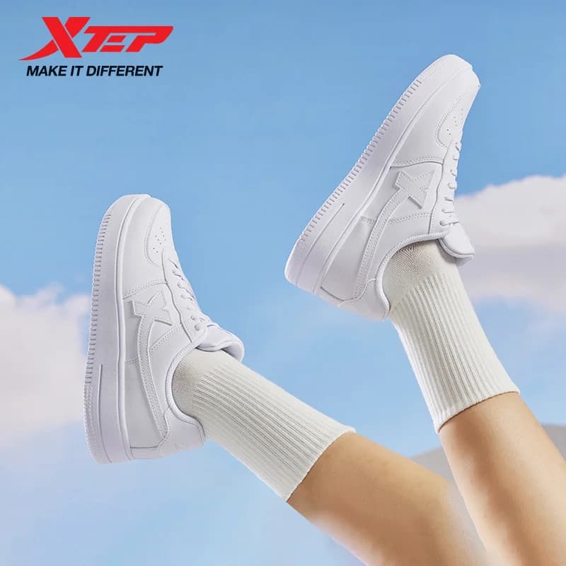 Chaussures skateboard Xtep couple homme femme blanc anti-dérapant casual luxe marque