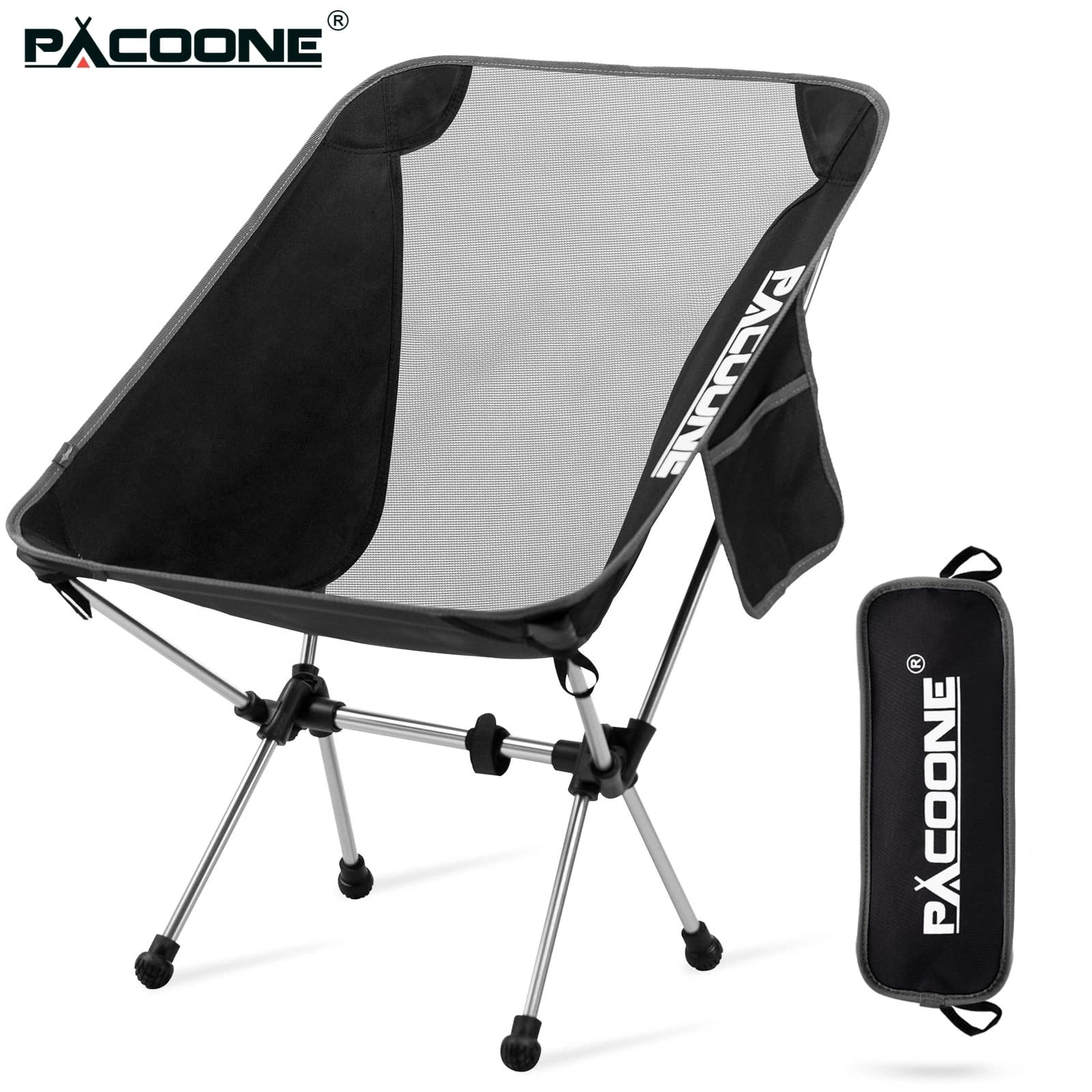 Chaise pliante PACOONE ultralégère aluminium pour pêche, camping, plage et voyage portable
