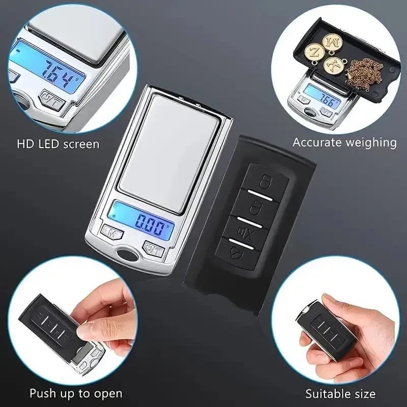 Balance électronique portable en forme de clé de voiture 200g/0.01g - Pour bijoux et appâts de pêche miniatures