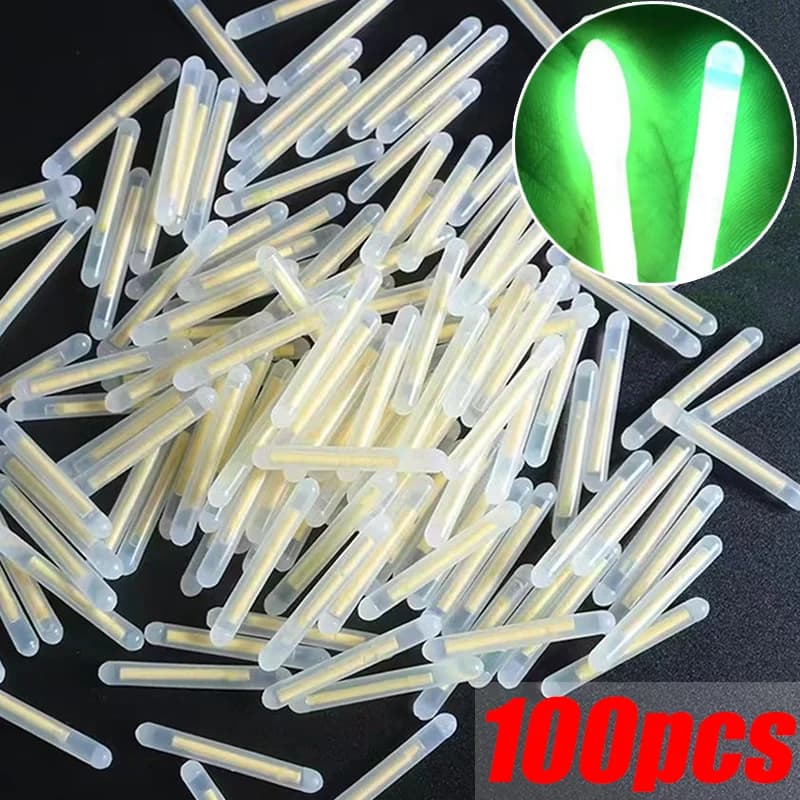Lumineux Bâton Fluorescent Pêche Nuit 50 ou 100 Pièces Flottant Luminous pour Pêche Nocturne