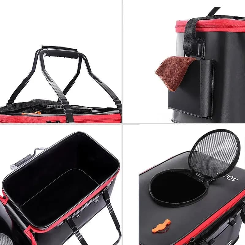 Seau de pêche pliable EVA sans pompe à oxygène pour transporter vos poissons vivants en extérieur