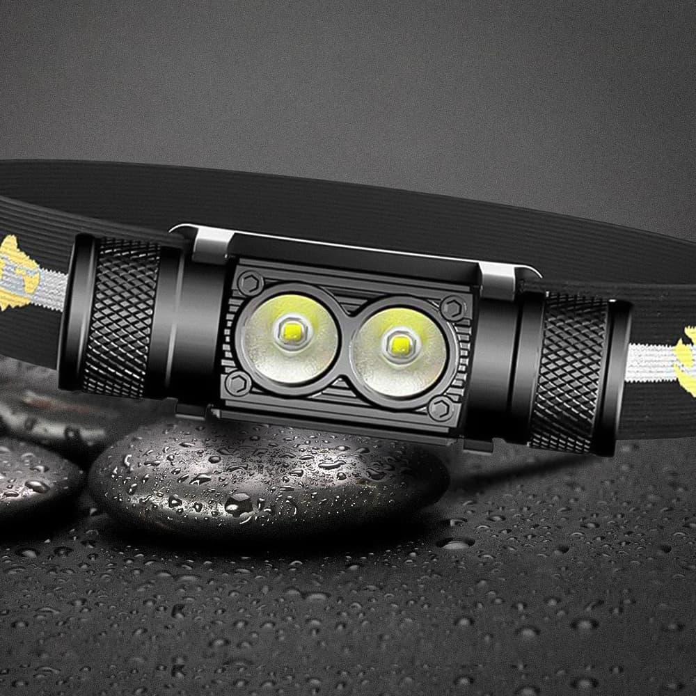 Nouvelle lampe frontale LED Type-C USB 18650 pêche chasse camping torche puissante