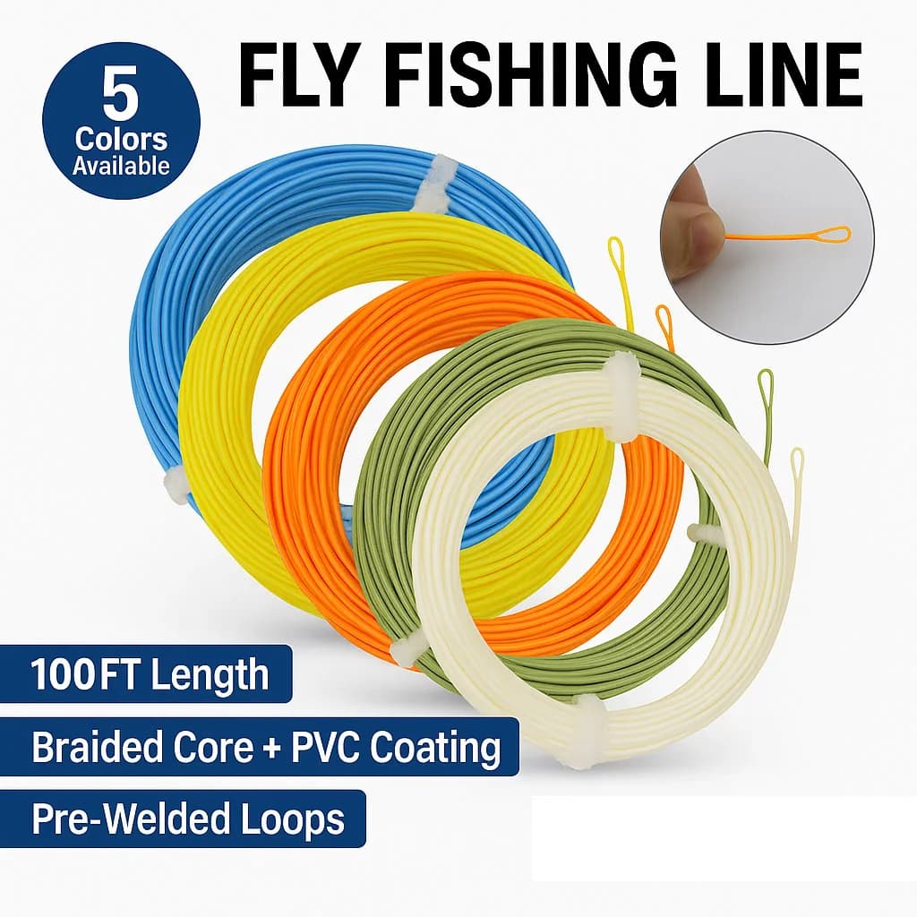 Ligne de pêche à la mouche Aventik 100FT flottante WF1F-WF9F PVC âme tressée lancer fluide truite