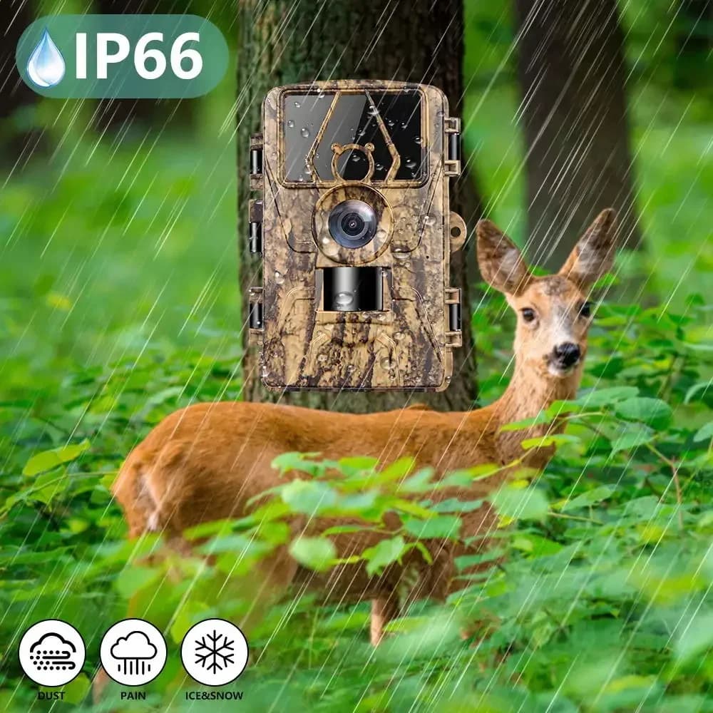 PR801 caméra trail WiFi 60MP 8K étanche avec détection mouvement infrarouge et contrôle application