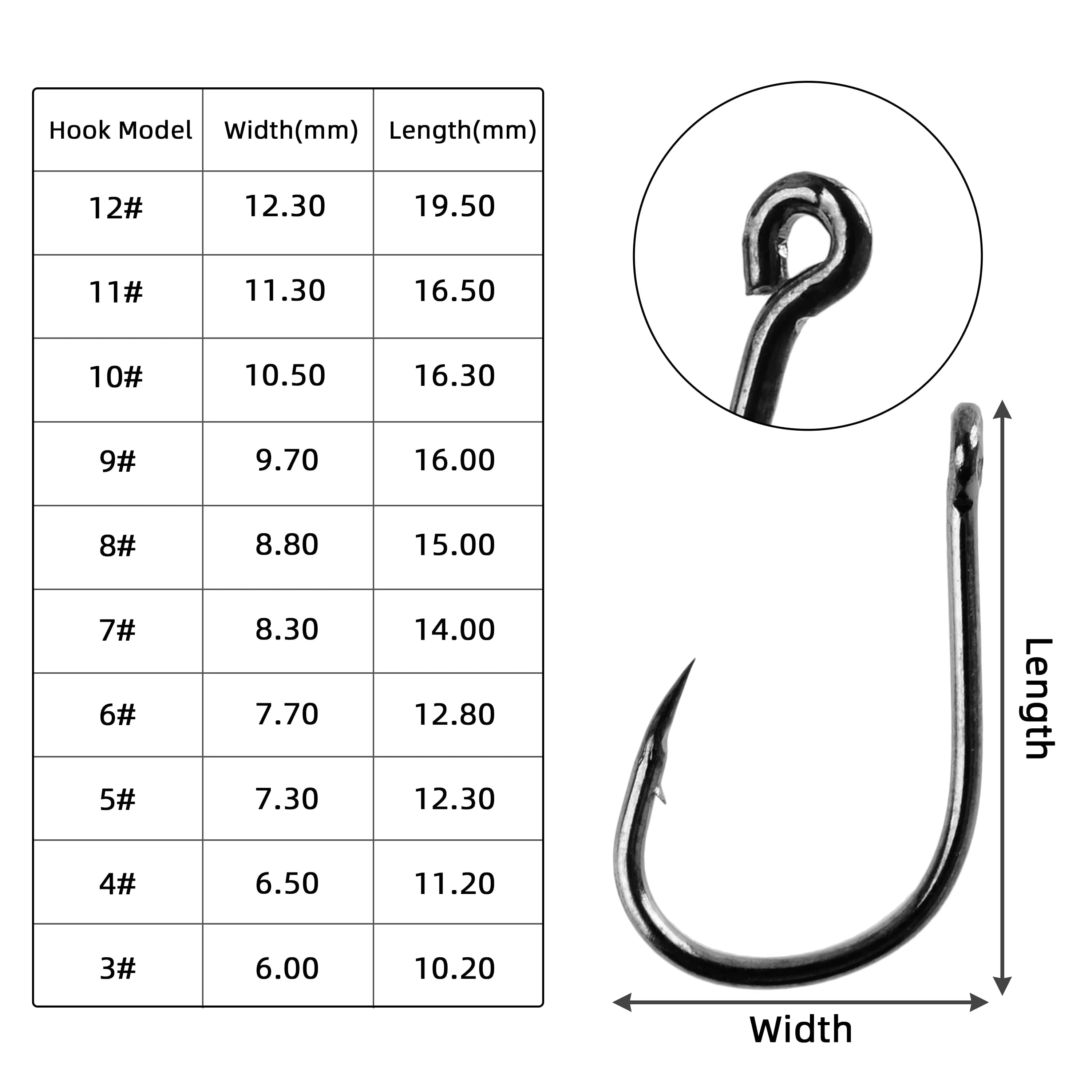 Hameçons de pêche Aorace en acier haute carbone, durables et affûtés avec boîte de rangement