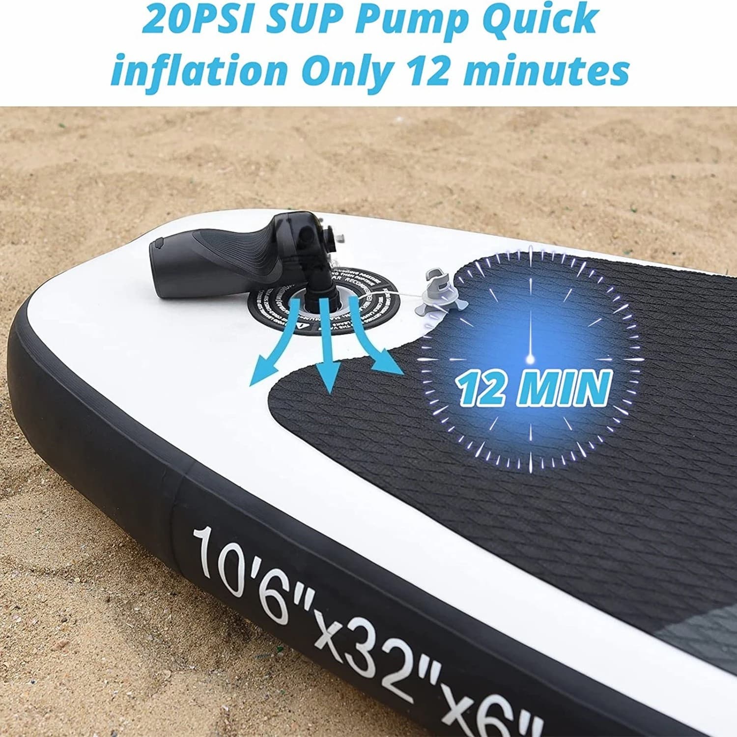 Pompe électrique sans fil 20PSI voiture - Gonfleur portable SUP, paddle board et bateau pêche