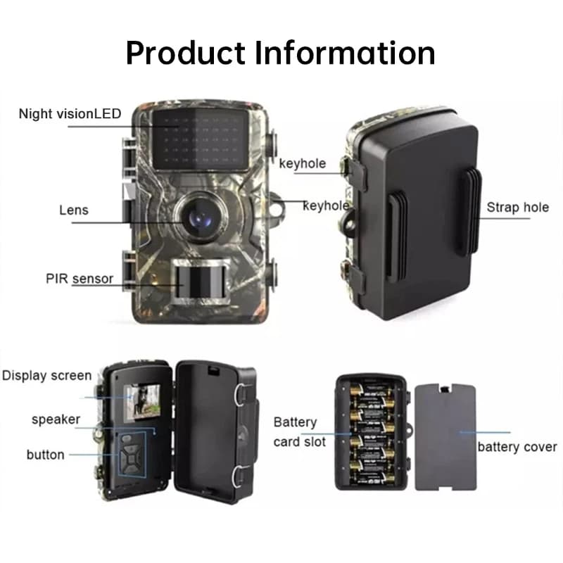 Caméra de chasse 16MP 1080P vision nocturne infrarouge 940nm étanche pour surveillance faune et repérage