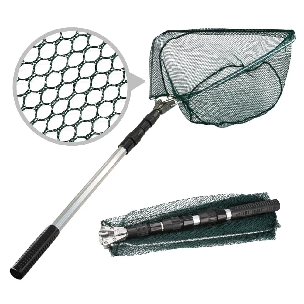 Filet de pêche télescopique aluminium 130 cm pour carpe, pliable et réglable, idéal pour la capture
