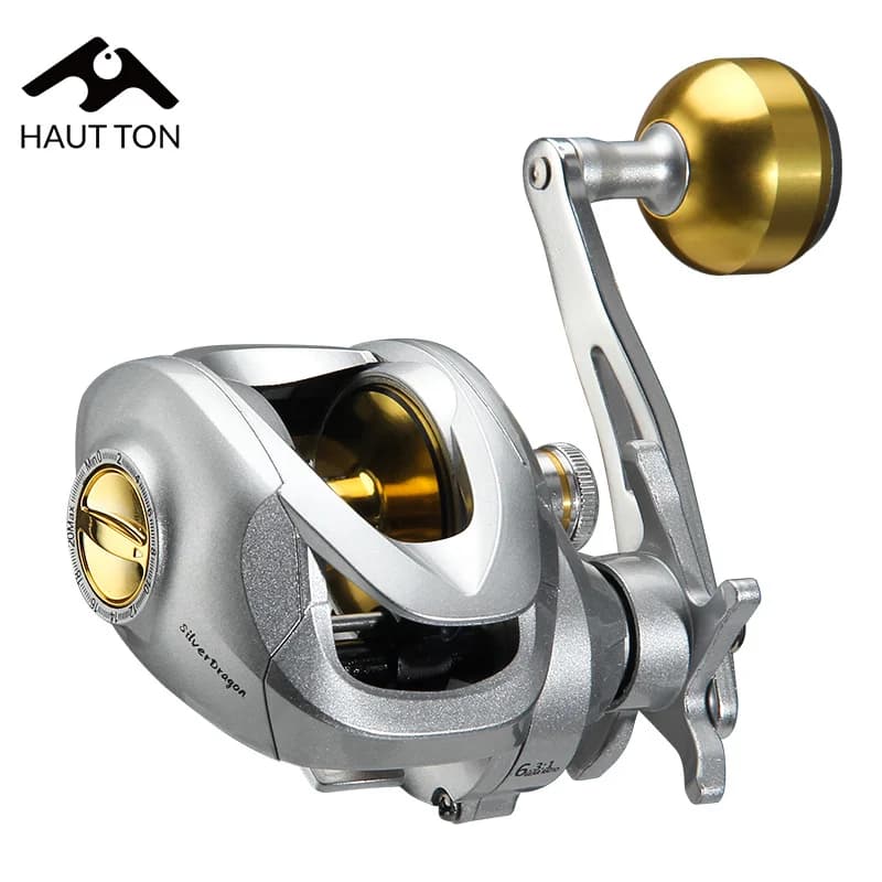 Moulinet baitcasting HAUT TON YL200 métal ratio 6.3:1 frein 12kg pour pêche eau douce et mer