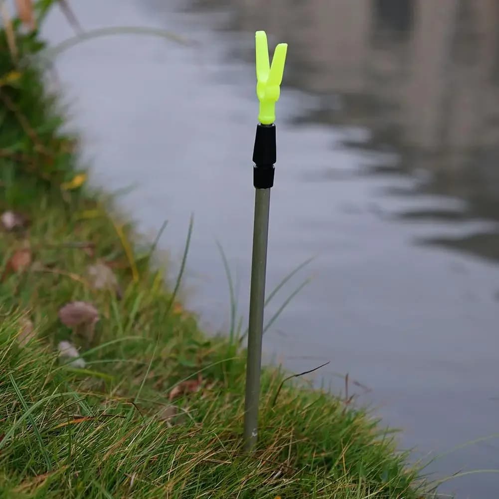Canne à pêche télescopique extérieure avec piquet sol plage rivière étang portable