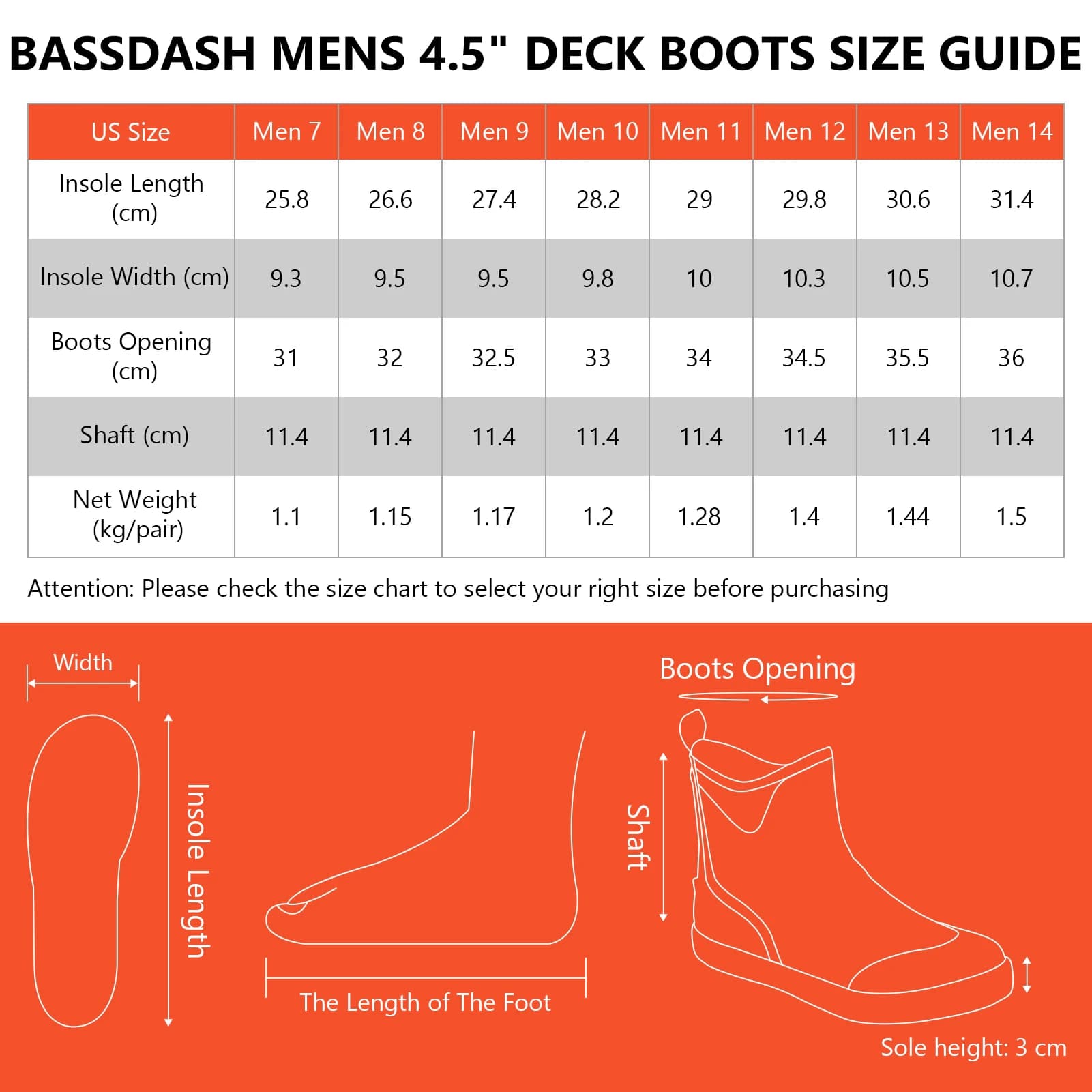 Bottes de pêche étanches BASSDASH pour pont de bateau avec semelle anti-dérapante