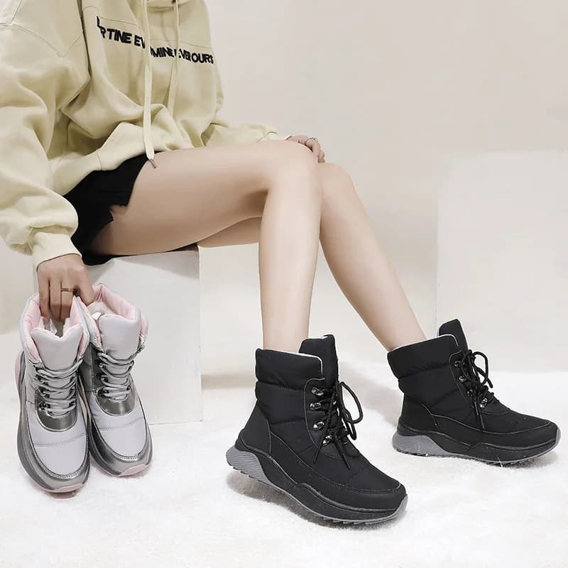 Chaussures sport hiver femme légères 2026 - Bottes neige antidérapantes étanches randonnée ski