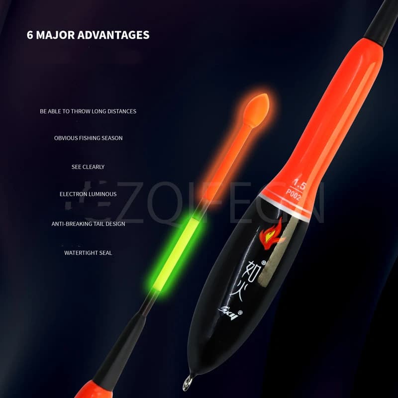 Flotteur de pêche électrique lumineux ZYZHE Sea Rock en bois de paulownia résistant à la casse
