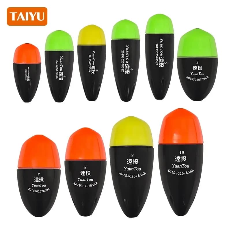 Taiyu Lot de Flotteurs Lumineux Pêche Électronique Haute Sensibilité, Bouchon Réglable Couleur Rouge et Vert Étanche