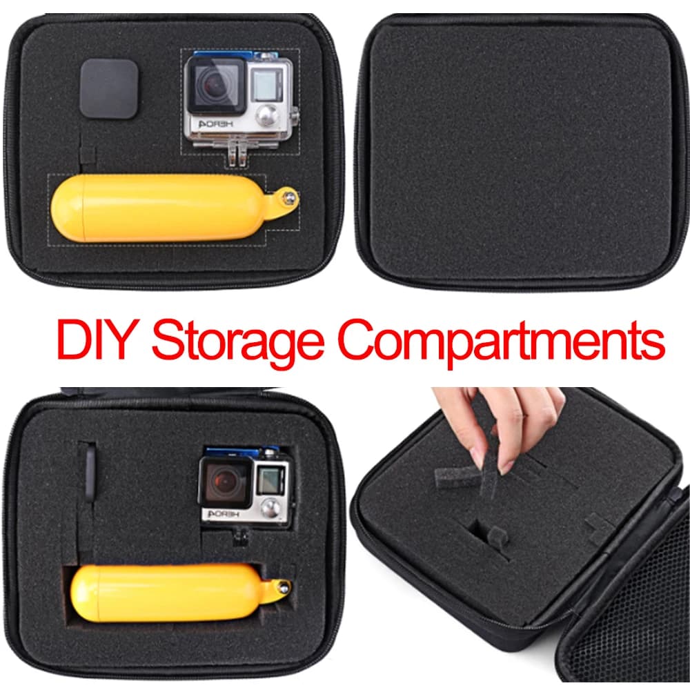 Boîte de rangement rigide DIY mousse anti-choc personnalisable voyage valise zippée collection appareils photo outils