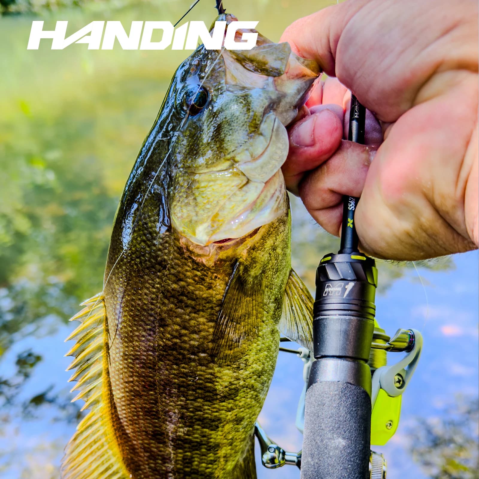Canne à pêche bass HANDING M1 1.68m-2.13m blank carbone 24T et anneaux Fuji pour power 20-25lb