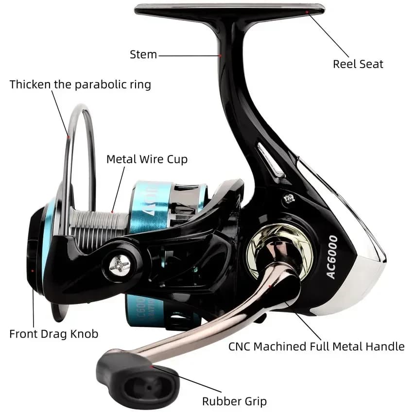 Moulinet spinning surfcasting 1000-6000 drague 15kg ultraléger pour pêche mer jigging et surf pesca