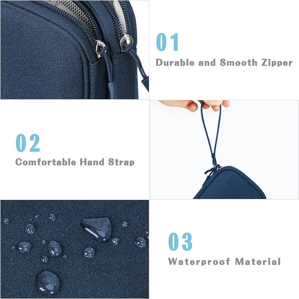 Poche étanche organisateur câbles électroniques - Sac rangement accessoires pêche voyage universel