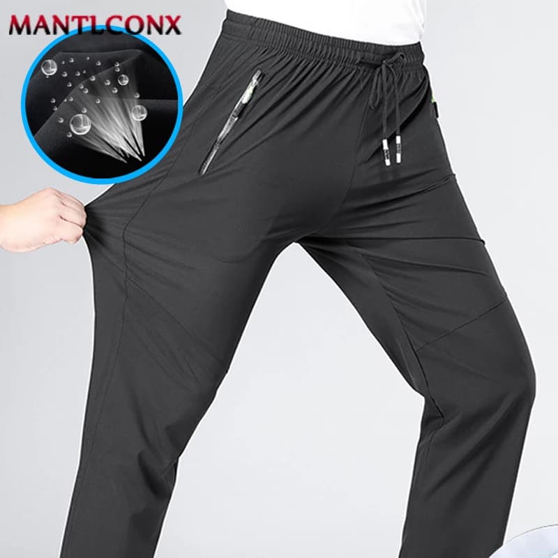 Pantalon jogger sweatpants homme taille élastique sèche rapide pêche sport grande taille