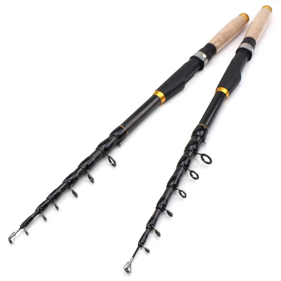 Canne télescopique voyage 1.8m-3.0m carbone multifonction - Canne spinning compacte pour pêche nomade